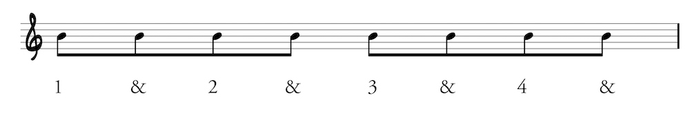 Eighth note on staff