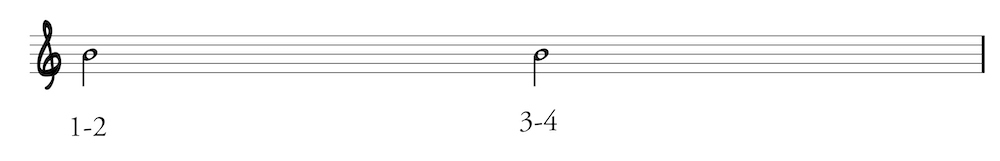 Half note on staff