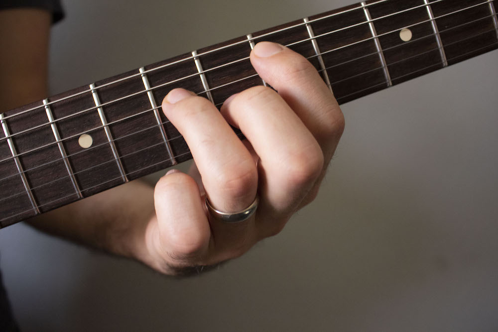 Power chord hand position front view