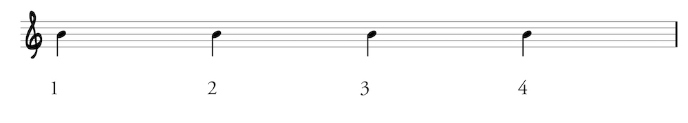 Quarter note on staff