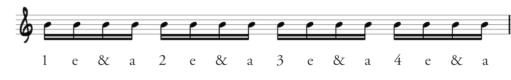 Sixteenth note on staff