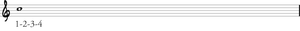 Whole note on staff